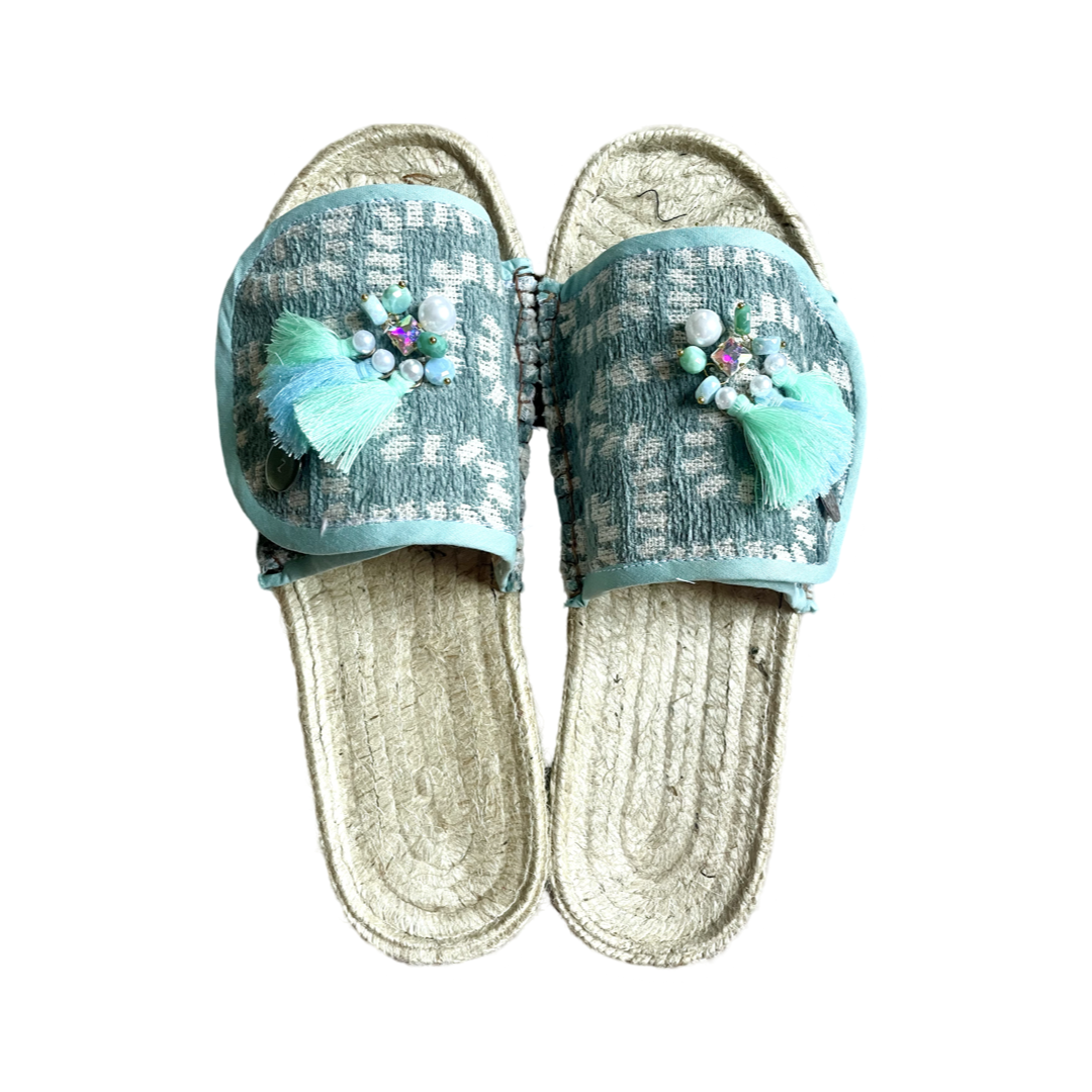 SANDALS -  AQUA SPARKLE slides