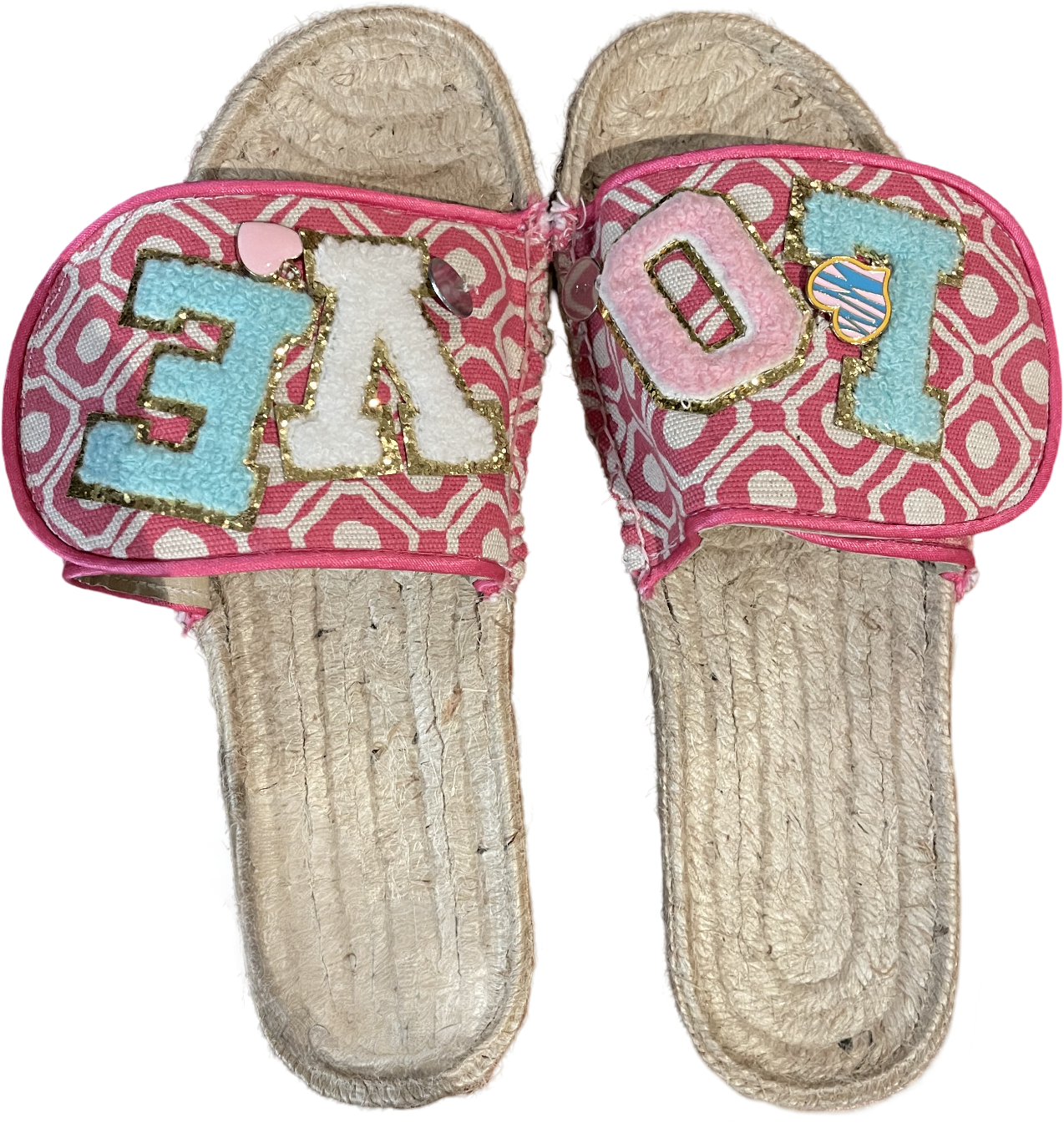 SANDALS -   PINK ‘LOVE’ slides